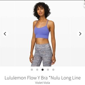 Lululemon longline Flow Y Bra, size 6